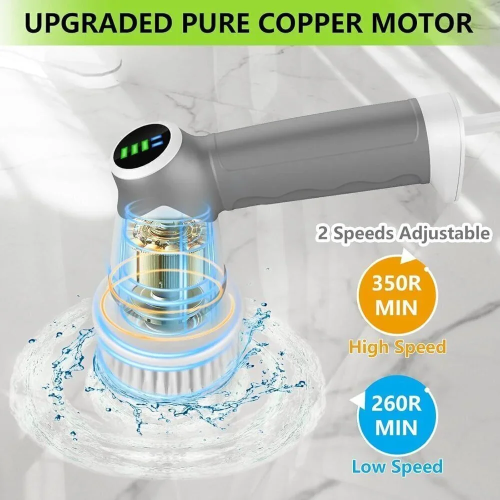 Electric Spin Scrubber, 2025 New Bathroom Scrubber Electric with 6 Heads - NEW